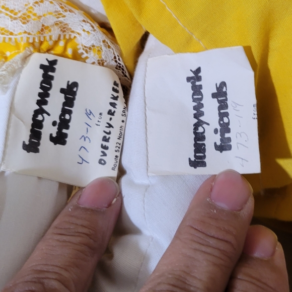 Overly-Raker Vintage FancyWorks Friends Hand Made Plush Bunnies Boy & Girl Set - Picture 5 of 9